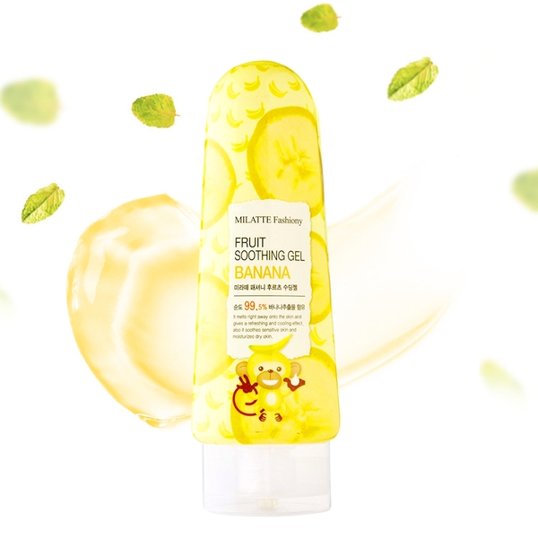 Gel dưỡng ẩm phục hồi & tái tạo da chiết xuất chuối MILATTE FASHIONY Fruit Soothing Gel – Banana 200g