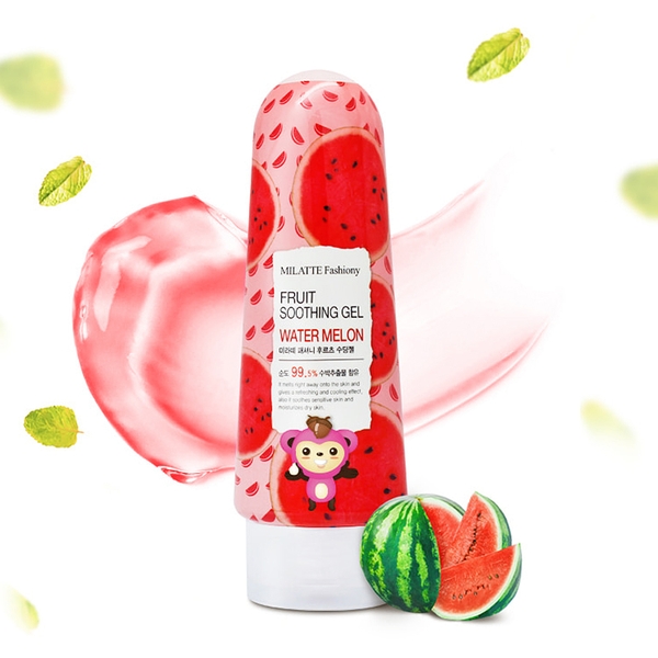 Gel dưỡng ẩm làm sáng da chiết xuất dưa hấu MILATTE FASHIONY Fruit Soothing Gel – Water Melon 200g
