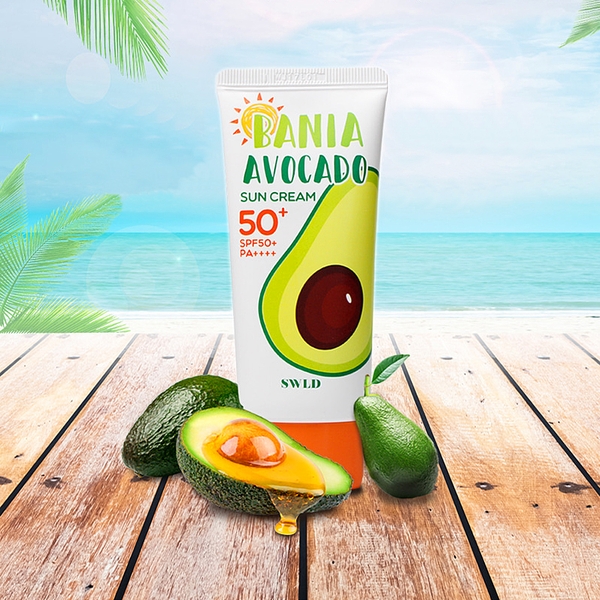 Kem chống nắng dưỡng da chiết xuất quả bơ dành cho da khô SPF 50+/PA++++ BANIA Avocado Suncream 50ml