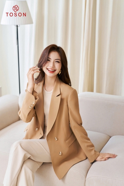 84513N94 - Áo vest nâu dáng dài- tuýp si (Test) Thời trang nữ Toson