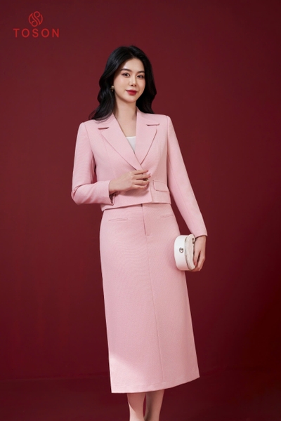 B8316P94 - Bộ vest tweet hồng + Chân váy Thời trang nữ Toson