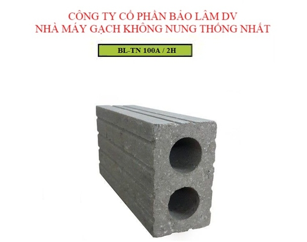 Gạch không nung 2 lỗ tròn ( 205 x 100 x 60 mm)