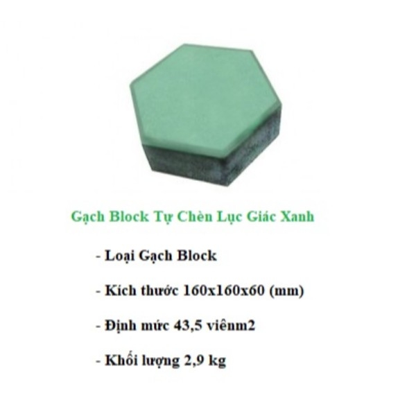 Gạch block tự chèn lục giác xanh
