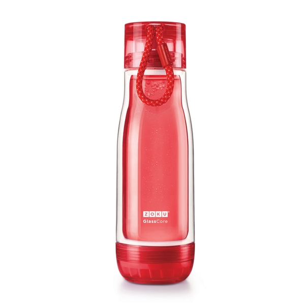 Zoku - Bình Gốm Thuỷ Tinh 2 Lớp - 450ml - Màu Đỏ