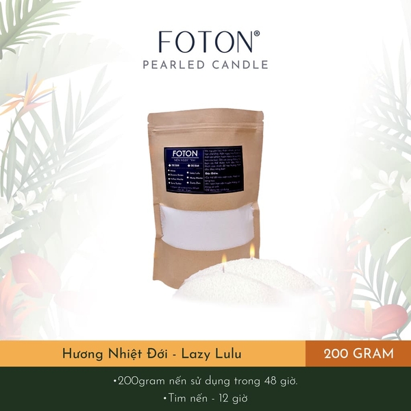 Foton - Nến Ngọc Trai Hương Nhiệt Đới Lazy Lulu - 200g