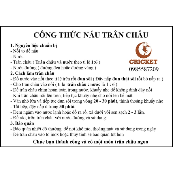 cách luộc trân châu đường đen