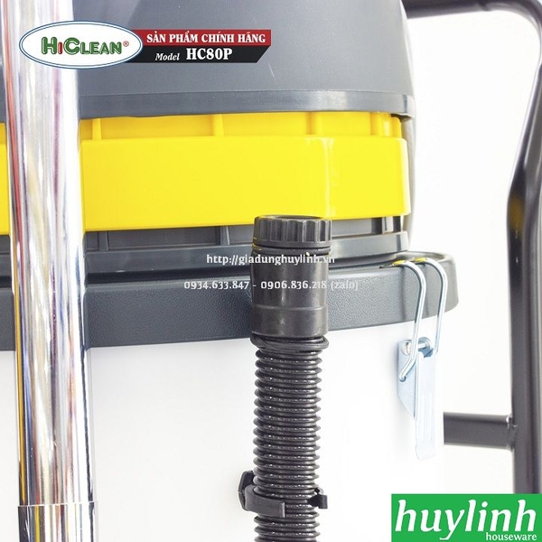 Máy hút bụi công nghiệp HiClean HC80P - 70 lít - Thùng nhựa 3