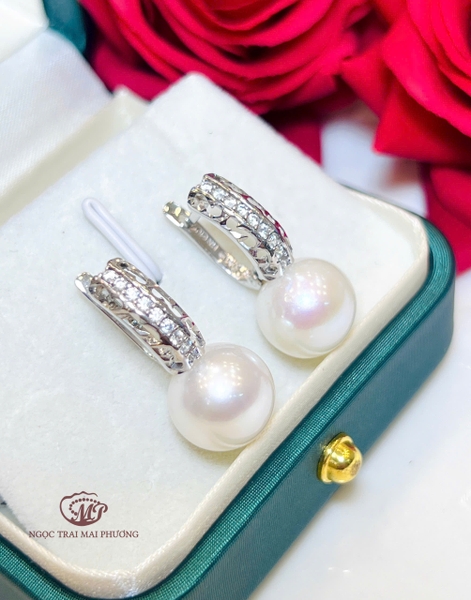 Hoa Tai Ngọc Trai Cao Cấp Màu Trắng