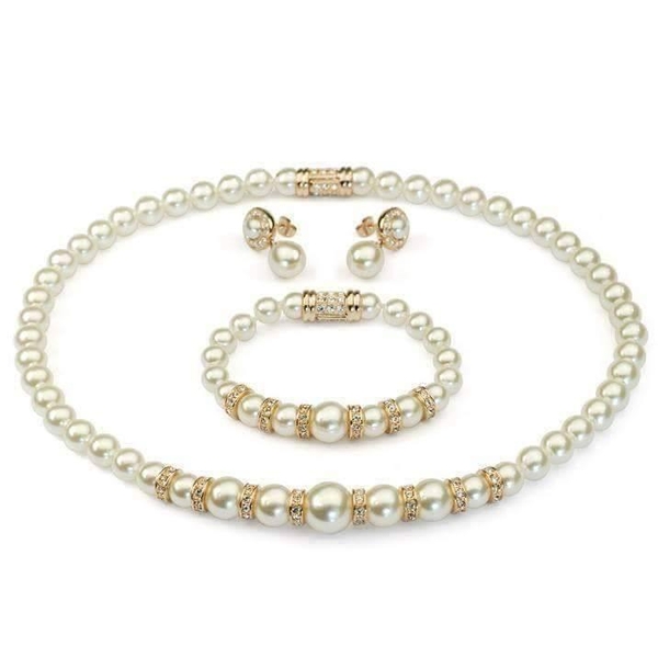 BỘ CHUỖI NGỌC TRAI MÀU TRẮNG MIX CHARM SANG TRỌNG - QUÝ PHÁI