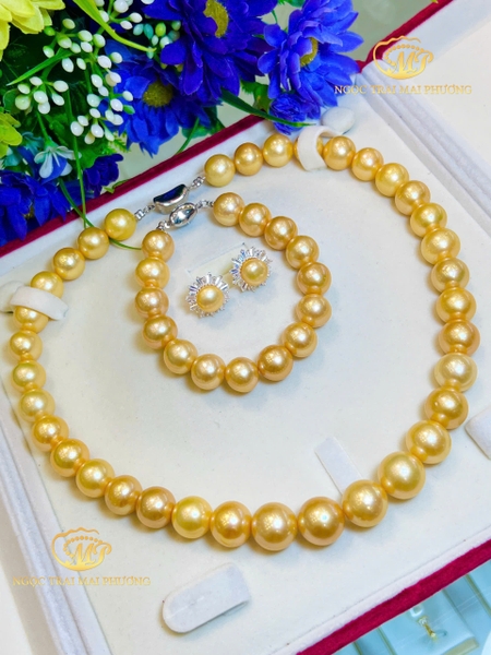 Bộ Ngọc Trai Vàng Kim Cao Cấp Sang Trọng 