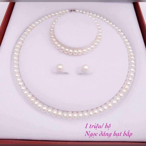 BỘ VÒNG NGỌC TRAI TRẮNG ĐẸP SANG TRỌNG
