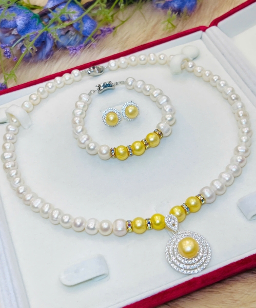 Bộ Chuỗi Ngọc Trai . Món Quà Tặng Ý nghĩa