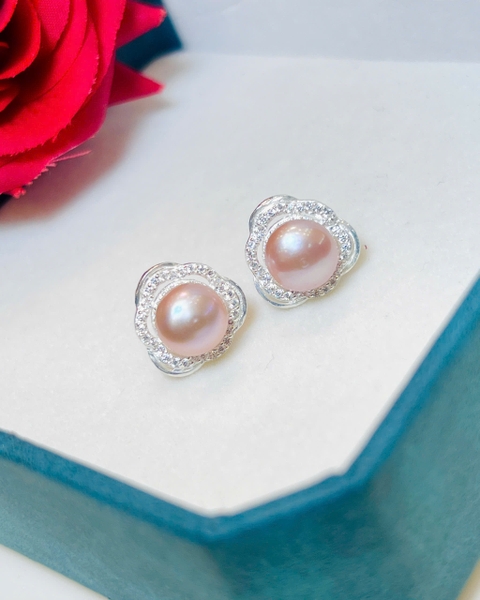 Hoa Tai Ngọc Trai Chế Tác Bạc