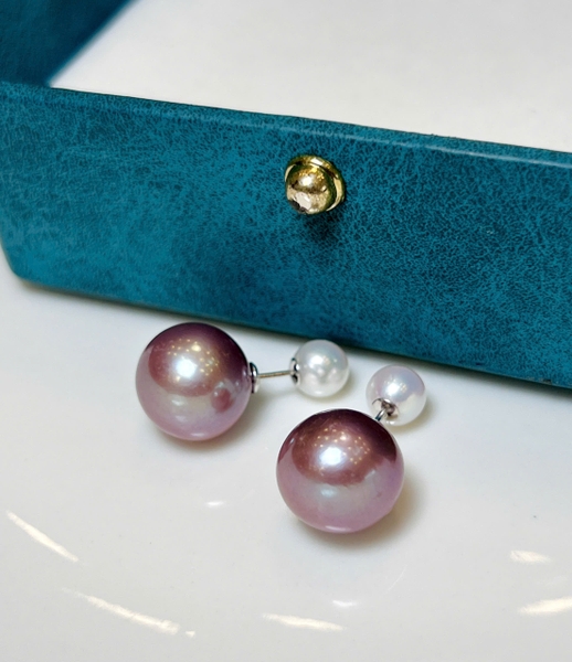 Hoa tai ngọc trai chế tác bạc