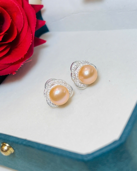 Hoa Tai Ngọc Trai Chế Tác Bạc