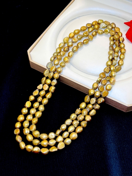 Chuỗi cổ ngọc trai thô tự nhiên sang trọng dáng dài