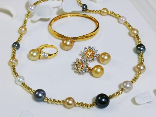 BỘ TRANG SỨC NGỌC TRAI BIỂN QUÝ PHÁI