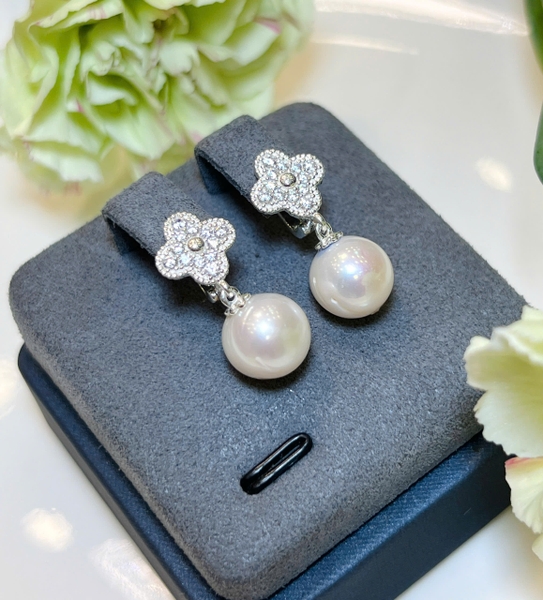 Hoa Tai Ngọc Trai Chế Tác Bạc