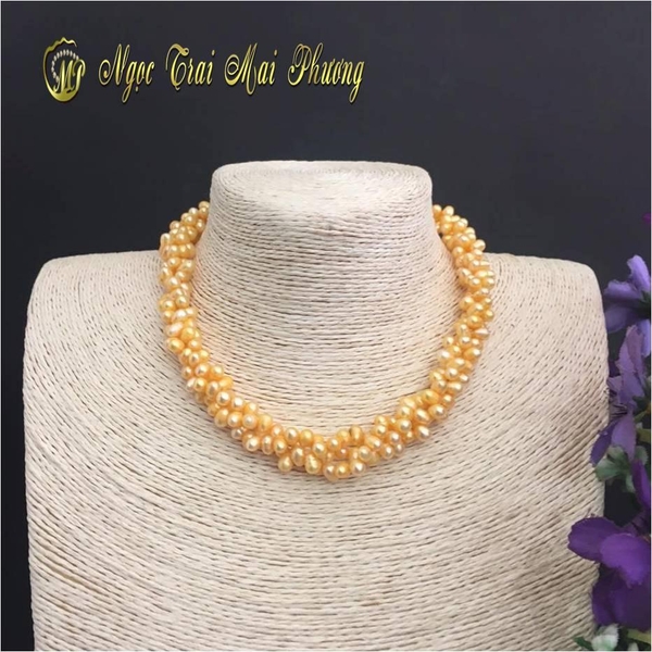 VÒNG NGỌC TRAI XOẮN MÀU VÀNG