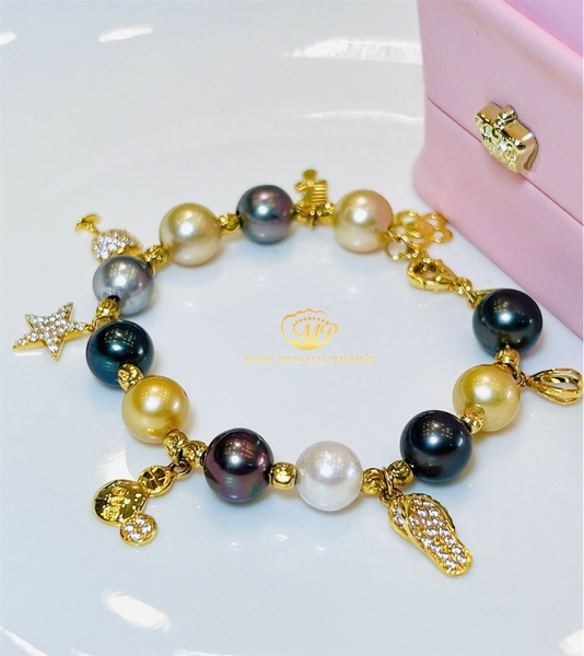 Lắc Tay Ngọc Trai Biển Kết Phụ Kiện Duyên Dáng