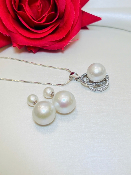 Bộ Trang Sức Ngọc Trai Cao Cấp Chế Tác Bạc