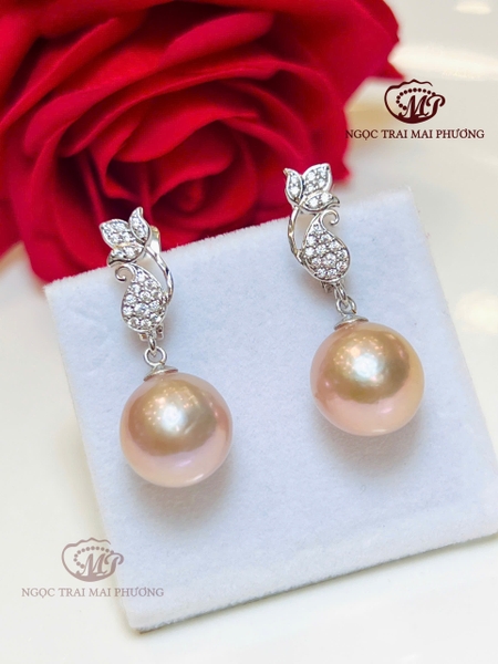 Hoa Tai Ngọc Trai Tím Hồng Thanh Lịch