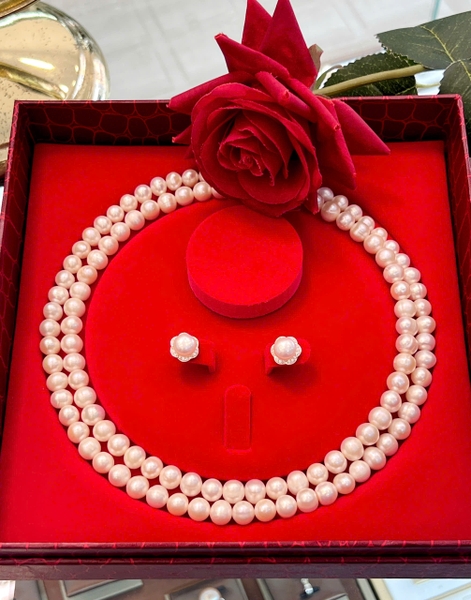 Bộ Chuỗi Ngọc Trai Trắng - Trang Sức Chế Tác Bạc