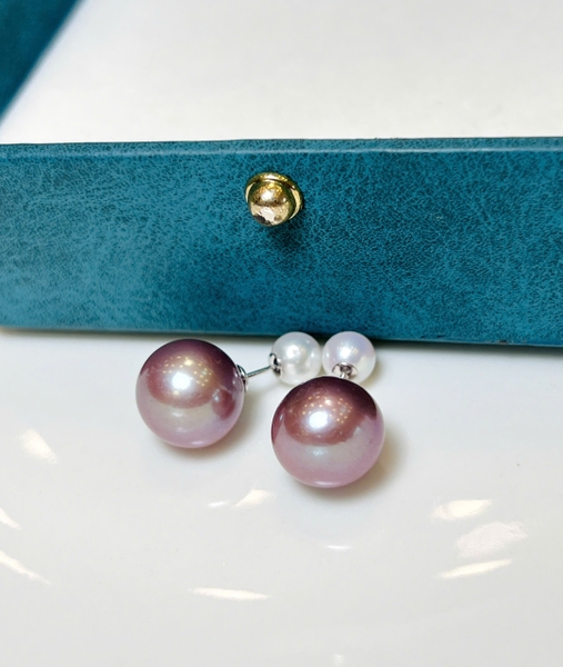 Hoa tai ngọc trai chế tác bạc