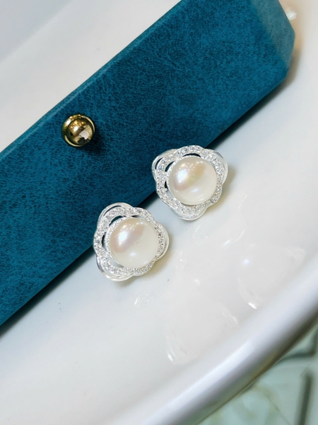 Hoa Tai Ngọc Trai Chế Tác Bạc