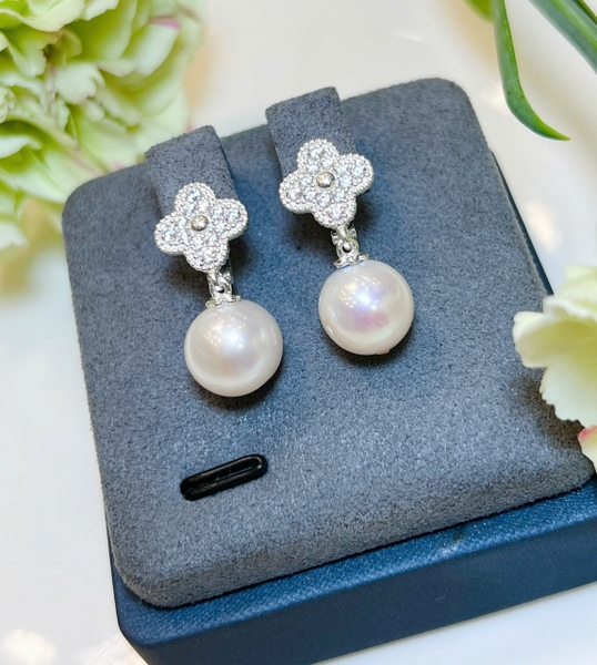 Hoa Tai Ngọc Trai Chế Tác Bạc