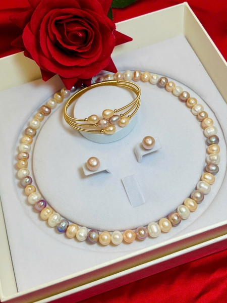 Bộ Chuỗi Ngọc Trai Tứ Quý May Mắn