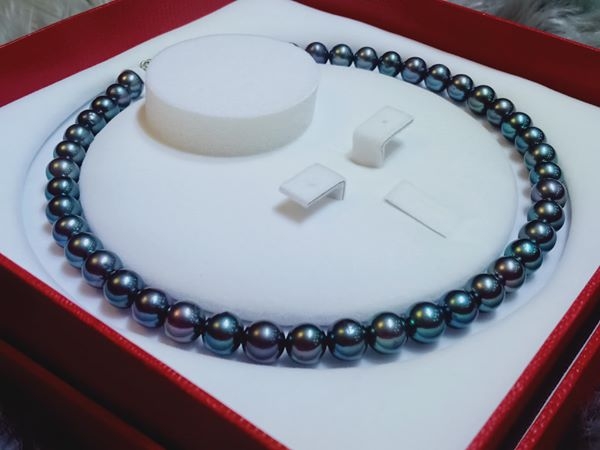 Chuỗi Cổ Ngọc Trai Xanh Lông Công Cao Cấp