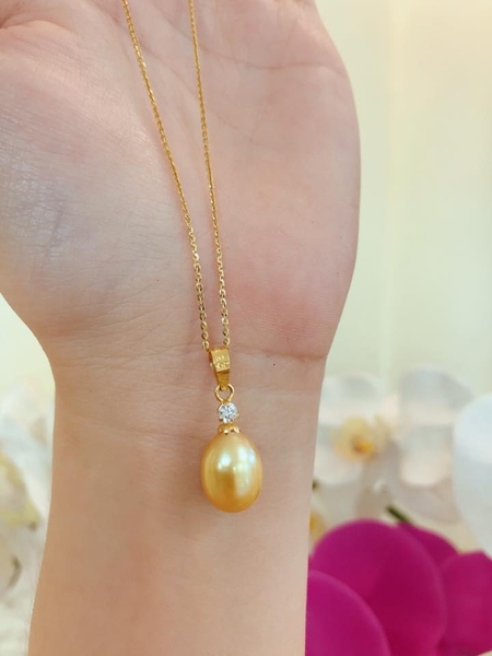 Dây Chuyền Mặt Ngọc Trai Hồng Sang Trọng