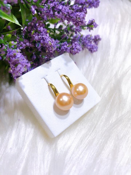 Hoa Tai Móc Ngọc Trai Hồng Cam Xinh Xắn