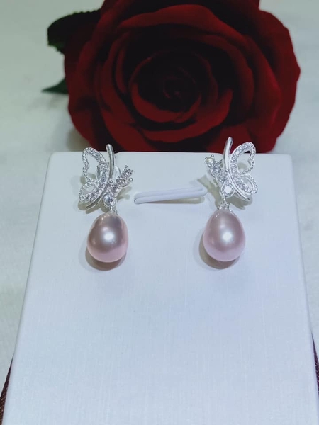 Hoa Tai Ngọc Trai Bướm Xinh Nữ Tính 