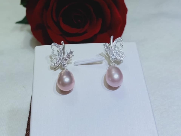 Hoa Tai Ngọc Trai Bướm Xinh Nữ Tính 