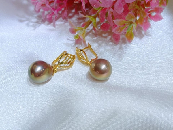 Hoa Tai Ngọc Trai Giọt Metallic Quý Phái