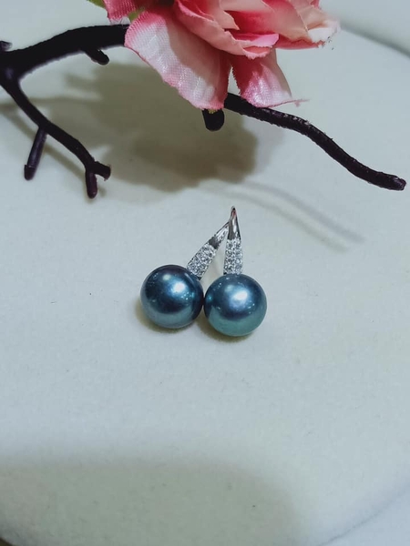Hoa Tai Ngọc Trai Móc Đính Đá Thanh Lịch