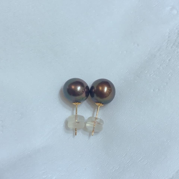 Hoa Tai Ngọc Trai Nụ Xanh Rêu Cao Cấp