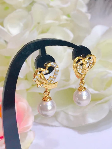 Hoa Tai Ngọc Trai Trái Tim Xinh Đẹp