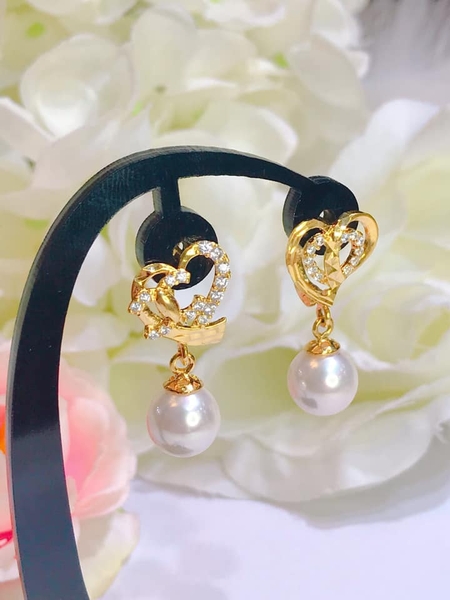 Hoa Tai Ngọc Trai Trái Tim Xinh Đẹp