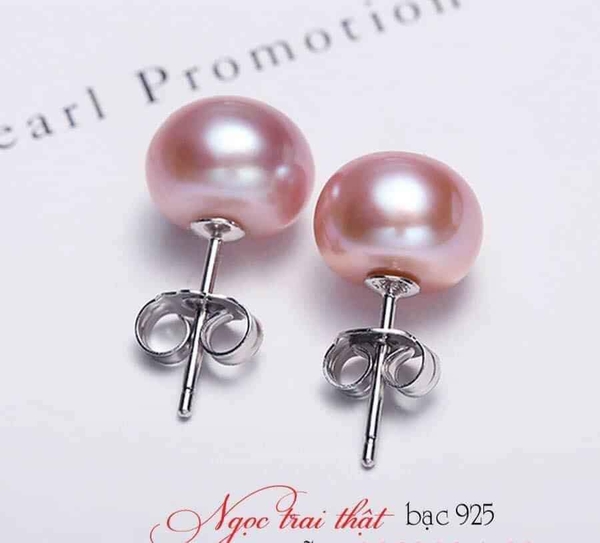 Hoa Tai Nụ Ngọc Trai Tím Duyên Dáng
