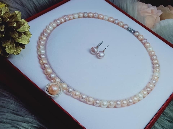 Hoa Tai Và Vòng Cổ Ngọc Trai Tứ Quý Xinh Đẹp