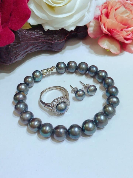 Set Ngọc Trai Xanh Đen Thanh Lịch