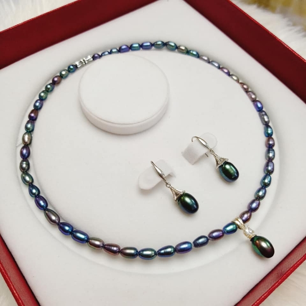 Sét Vòng Cổ Và Hoa Tai Ngọc Trai Giọt Quý Phái