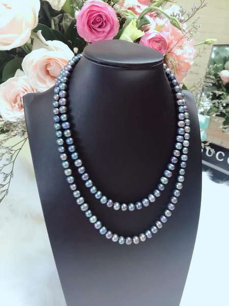 Vòng Cổ Đôi Ngọc Trại Xanh Đen Quý Phái