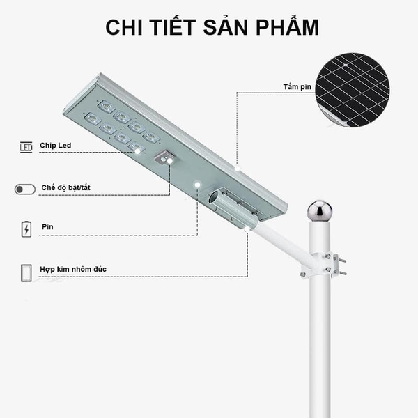 Đèn đường năng lượng mặt trời liền thể dành cho công trình LTCT 03