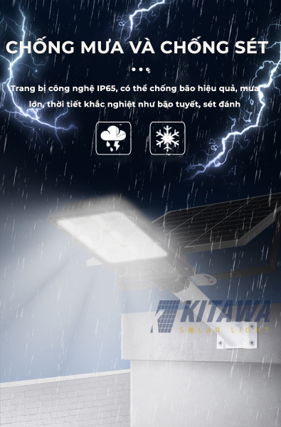 Đèn Đường Năng Lượng Mặt Trời 400W Kitawa BC7400