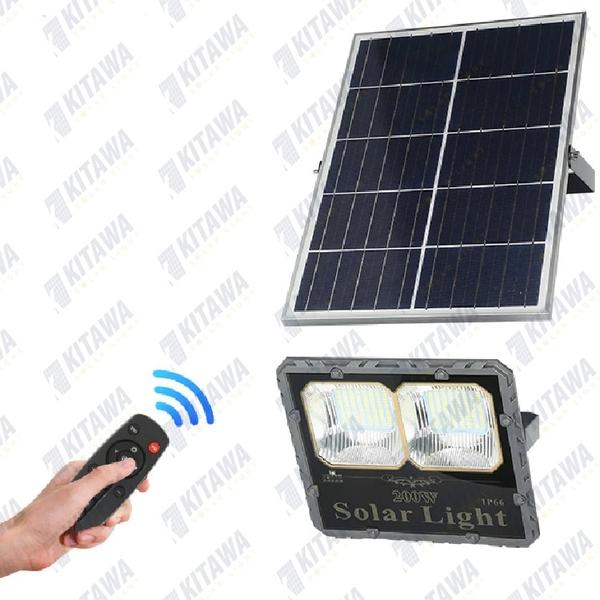 Đèn Pha 200W Năng Lượng Mặt Trời K-DP3200 - 2 Mắt Phản Quang Sáng Rộng
