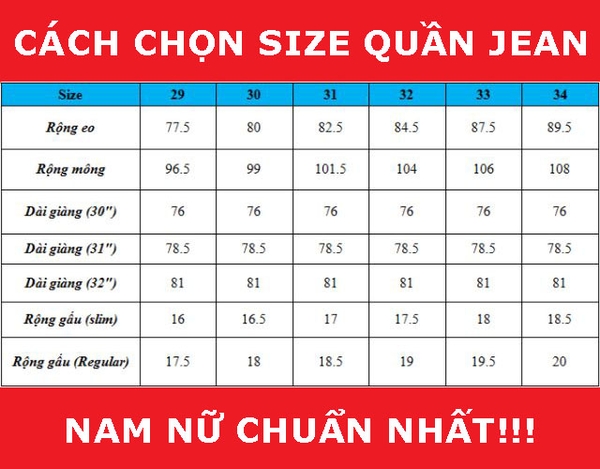 Cách Chọn Size Quần Jean Nữ Cực Chuẩn Đơn Giản Chính Xác Nhất US UK EU